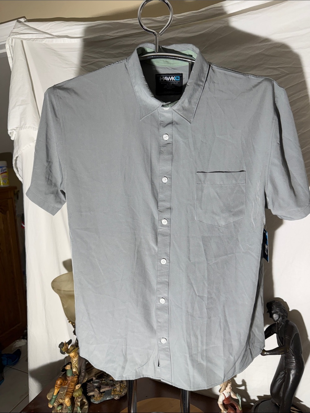 Tony Hawk Light Gray Short-Sleeve Button-Down Shirt